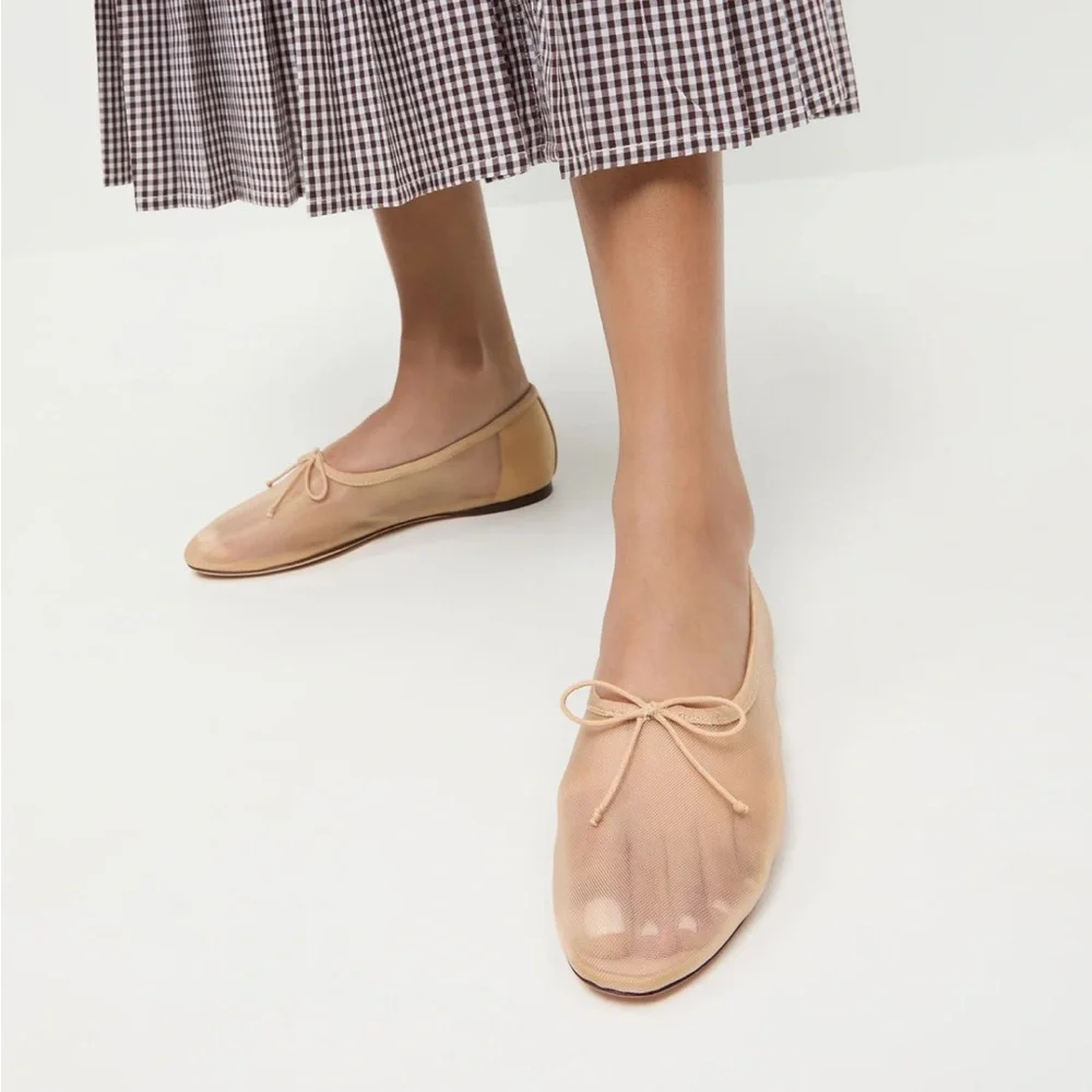 Loeffler Randall Landon Caramel Mesh Ballet Flat - Picture 2 of 11